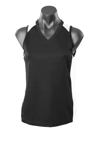 Aussie Pacific Premier Ladies Singlet 2101 Casual Wear Aussie Pacific Black/White 8